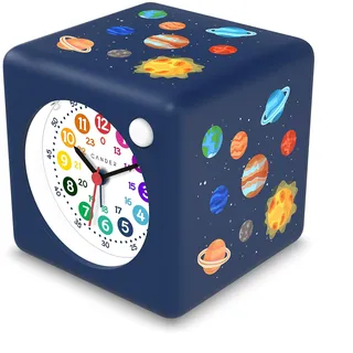 Cander Berlin MNU 1210 G Kinderwecker lautlos Licht Weltraum Snooze Beleuchtung ohne Ticken Jungen Mädchen Kinderzimmer