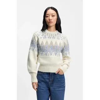 Boss Farombo Pullover Jacquard Weiß L