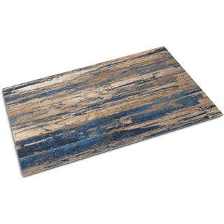 Fußmatte für die Tür – Unterlage zur Aufnahme von Schmutz – Rutschfeste Fußmatte für Innen- und Außenbereich – 90x60 cm – Abstraktes Design - Braun