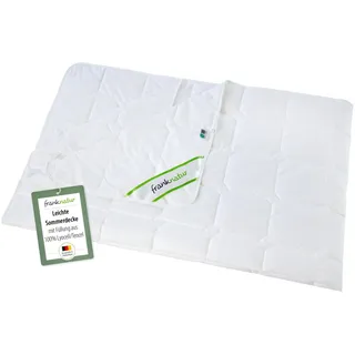 franknatur Lyocell Bettdecke 240x220 cm Tencel Sommerdecke | mit Baumwollbezug, leichte Sommerbettdecke, atmungsaktiv, temperaturausgleichend, waschbar, Oeko-TEX, Allergiker geeignet