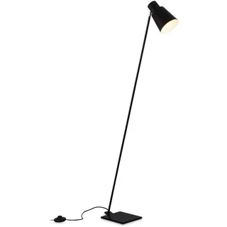 BRILONER - Stehleuchte als Wohnraumdekoration und Leselampe, schwenkbare Leuchte, Wohnraumleuchte, Fußschalter, indirekte Beleuchtung, Schwarz