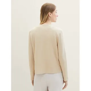 Tom Tailor Cardigan, nach vorne hin offen und ohne Kragen, beige