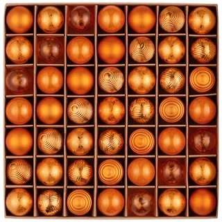 Valery Madelyn Weihnachtskugeln, 49 Stück 3cm Bruchsichere Christbaumkugeln Weihnachtskugel, Christbaumschmuck mit Aufhänger(Orange)