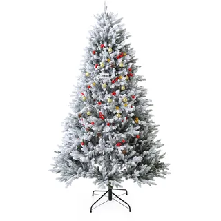 EVGN Künstlicher Weihnachtsbaum 240 cm – Schnee-Bestäubt & Realistisch Christbaum | 100% PE Spritzguss Tannenzweige mit stabilem Metallständer – Dicht, Langlebig & Ohne Beleuchtung-10 Jahre Garantie