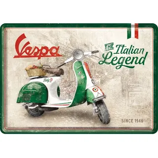 Nostalgic Art Vespa - Italian Legend, Blechpostkarte - 14 cm x 10 cm