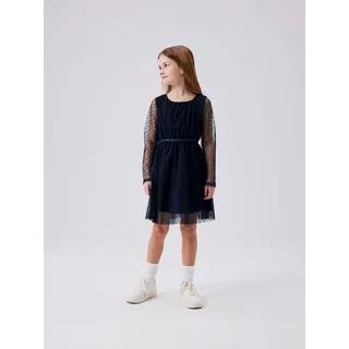 Name It Minikleid "NKFVABOS LS DRESS NOOS" elastische Taille, Glitzer - Effekt, schwarz sapphire