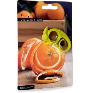 PELEG DESIGN - Zesty Zestenreibe I Lustiger Schäler fÃ1/4r ZitrusfrÃ1/4chte in Chamäleon Optik - Grün