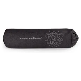 tiguar Yoga Bolster, 66 x 19 cm ergonomisches Meditations- und Yogakissen mit Buchweizenfüllung, zylindrische Form, aus Baumwolle, in Graphit für Pilates, Entspannung und Stretching - Grau