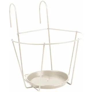 Haken-Topfhalter 25 cm weiß Blumentopf Halterung Pflanzenkorb Aufhängen Metall