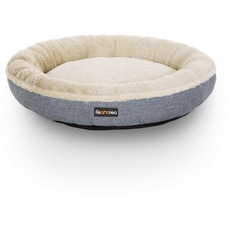 Feandrea Hundebett, Hundekorb, Katzenbett, Donut, rund, Ø 65 cm, grau PGW65G