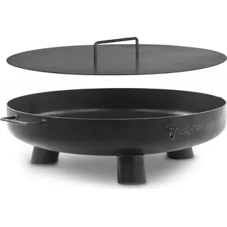 BBQ-Toro Feuerschale Ø 60 cm mit Deckel, Schwarz, Outdoor Dreibein Feuerstelle für Garten - Schwarz