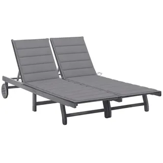 vidaXL 2-Personen-Sonnenliege Rollliege 200 x 123 x 85 cm Grau