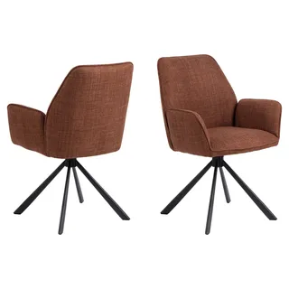Actona 2er-Set Actona Stuhl Glenda Stoff Orange Terrakotta
