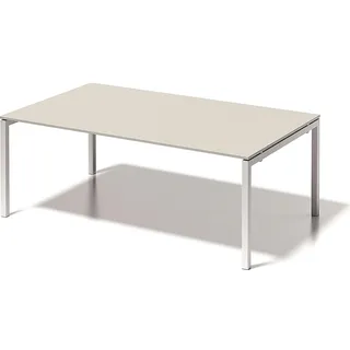 BISLEY Cito Chefarbeitsplatz/Konferenztisch, 740 mm höhenfixes U-Gestell, Metall, Gw396 Dekor Grauweiß, Gestell Verkehrsweiß, 120 x 200 x 85 cm