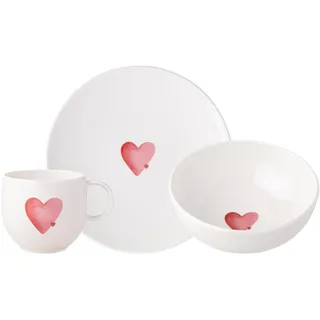 Villeroy & Boch Frühstücksset Sending Love With Love 3er Set weiß/rot