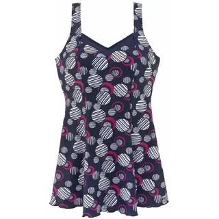 LASCANA Badekleid mit modischen Kreisen und Shaping-Effekt LASCANA marine-bedruckt Gr.38 Cup D