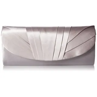 Jessica McClintock Angel Damen Satin Smoking Flap Abend Clutch mit Schulterkette, Silber (silber), Einheitsgröße