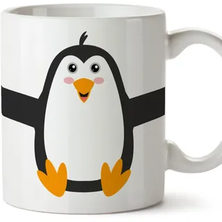 Mugffins Pinguin Kaffeetasse als Geschenk zum Frühstück- Lustige Tasse/Originaler Becher - Tiere Geschenkideen - 350 mL
