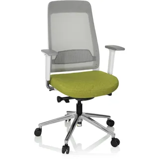 hjh OFFICE 790002 Profi Bürostuhl CHIARO T2 Stoff Grün/Grau ergonomischer Drehstuhl, Sitzhöhe & -Tiefe verstellbar, Netzrücken