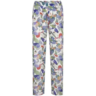 Schlupfhose GOLDNER "Kurzgröße Schlupfhose mit floralem Print", Damen, Gr. 22, K-Gr, bunt (bunt, gemustert), Obermaterial: 100% Viskose CV., gerade, Hosen Schlupfhose, Eingriffstaschen an der Seite
