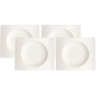 Villeroy & Boch Untertasse »Suppenuntertassen NewWave 18 x 15 cm 4er Set weiß«, weiß