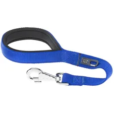 Ferplast Hundeleine DAYTONA, Kurze Hundeleine mittlere/große Hunde, aus Nylon, 45 cm, mit bequemem, gepolstertem Griff und Metall-Karabinerhaken. Blau