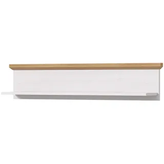 Inn.Furn Wandboard Lärche weiß, Eiche Artisan 110 cm, Wandregal im Landhaus-Stil , Holzwerkstoff, Metall , Nachbildung,Lärche, Eiche , Uni, Holz Optik , Rechteckig , 110x23x18 cm , FSC Mix , Wohnzimmer, Regale, Wandboards