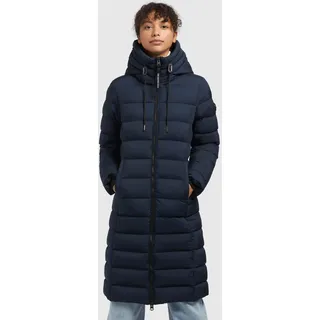 Steppmantel KHUJO "AETHE", Damen, Gr. XL (42), blau (blau nights), Steppware, Obermaterial: 100% Polyester. Futter: 100% Polyester. Wattierung: 100% Polyester, unifarben, knielang, Mäntel Steppmantel