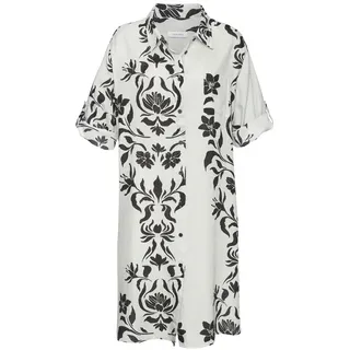 LASCANA Longbluse Damen beige-schwarz bedruckt Gr.38