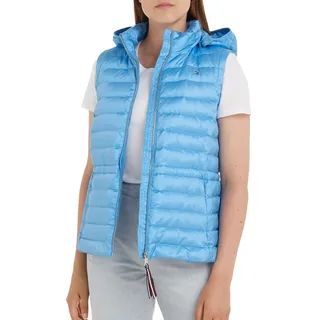 Tommy Hilfiger Damen Weste Feminine LW Down Vest Steppweste, Blau (Hydrangea Blue), L