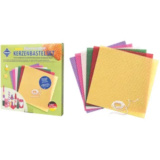 Peter Bausch GmbH & Co. KG Bienenwaben-Kerzenbastelset BUNT Bastelset 6 Wabenplatten 20 x 20 cm