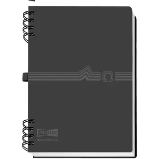 Veloflex 5105180 - Adressbuch mit Spiralbindung DIN A5, PP, mit 12-tlg. Register, Telefonringbuch schwarz