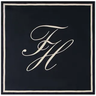 Tommy Hilfiger Tommy Script SILK", Herren, space blau, soft cream, Web, Seide, Modetücher Modetuch