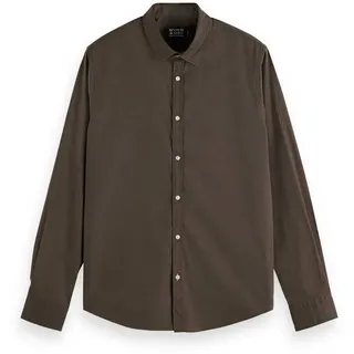 Scotch & Soda Essential Solid Langarmhemd - Coffee - S