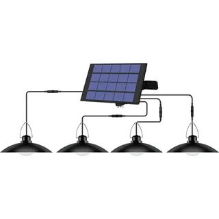 Solar Pendelleuchte 4 Köpfe, Wasserdicht, Solar LED Lampe, Aufladbar, Automatische Beleuchtung für Garten, Terrasse, Straße