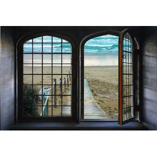 queence Wandsticker »Meer« Wandsticker, Wandbild, selbstklebend, 3D, Fenster, bunt