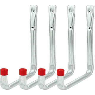 VORMANN Wandhaken Gerätehaken Garagenhaken Lasthaken Haken| Traglast 22 kg | witterungsbeständig | U-Form, 4-teiliges Set, Größe: 302 x 250 x 93 x 210 mm | Made in Germany