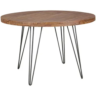 Wohnling Esstisch Ø 120 cm sheesham braun