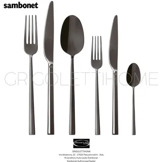 Sambonet - Rock 2Black Schwarz - Besteck 72 Stück für 12 Menschen