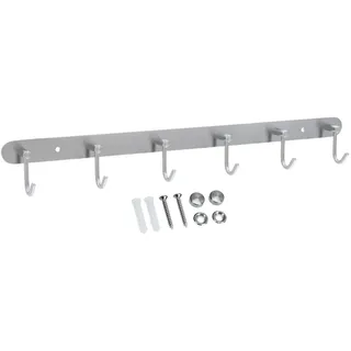Intirilife Garderobenleiste 46.1/5.5/5.5 cm , Silberfarben , Metall , 5.5x5.5x46 cm , Garderobe, Garderobenhaken, Hakenleisten