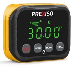 PREXISO Neigungsmesser mit Magnetfuß, LCD Winkelmesser, LCD Digitaler Winkelsucher Winkelmessgerät Inklinometer Level Box Magnetisch, 360° Winkel Messen, Mit Tasche & 2 Batterien