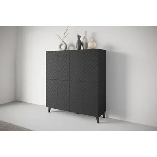 Home Affaire Highboard Phuket 120 x 128 x 39 cm schwarz