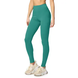 Merry Style Leggings Damen Baumwolle für das ganze Jahr Bequeme Leggings Blickdicht Damen Ideal für Yoga Sport Gym und Freizeit MS10-198 (Dunkeltürkis, XL)