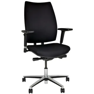 BISLEY Bürodrehstuhl Upscale, Polster, Aluminium poliertes Fußkreuz, Metall, 733 Schwarz, 66 x 66 x 44 cm