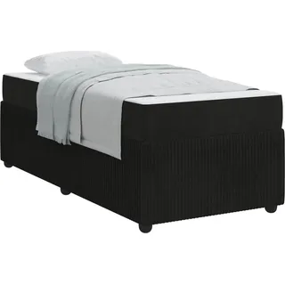 vidaXL Bettrahmen mit Matratze Schwarz 90 x 200 cm Stoff - Schwarz