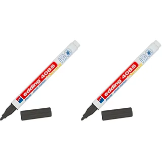 edding 4085 Kreidemarker - schwarz - 1 Kreidestift - Rundspitze 1-2 mm - dünner Kreidestift für Tafel abwischbar - zum Beschriften von Fenster, Glas, Spiegel - Tafelstift mit deckenden Farben