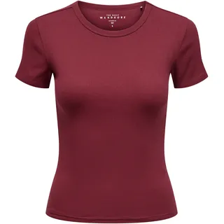 Only Kurzarmshirt »ONLEASY S/S O-NECK TOP BOX JRS«, rot