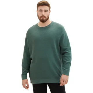 TOM TAILOR Herren 1039935 Basic Strickpullover aus Baumwolle, 32619-green dust Melange, 4XL