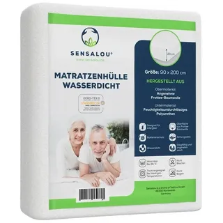Sensalou Matratzenbezug wasserdicht 90 x 200 cm weiß