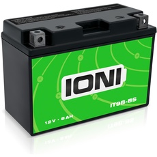 IONI IT9B-BS 12V 8Ah AGM Batterie kompatibel mit MG9B-4 / YT9B-BS / GT9B-4 versiegelt/wartungsfrei Motorradbatterie, 8Ah - kompatibel mit YT9B-BS